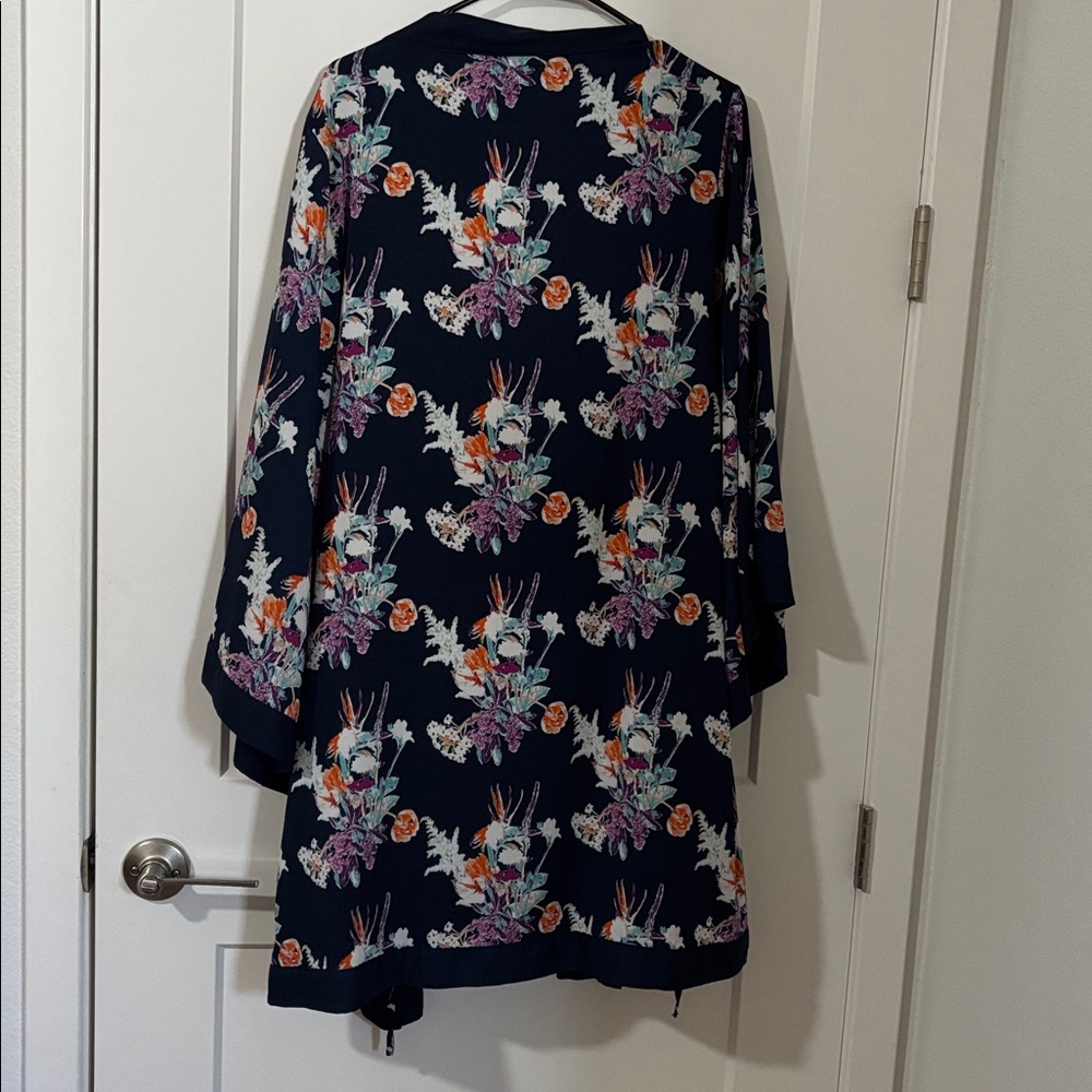World Market Floral Kimono Robe - Navy - Picture 4 of 6